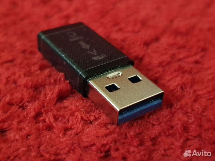 Переходник USB-C (Type-C) на USB чёрный