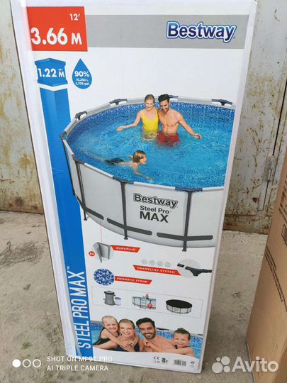 Бассейн каркасный Bestway 366 на 122, фильтр, лест