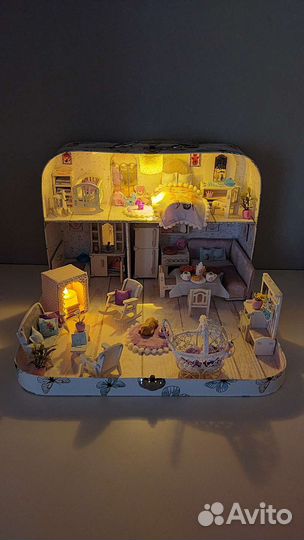 Кукольный домик чемодан, с мебелью кукольной, лол