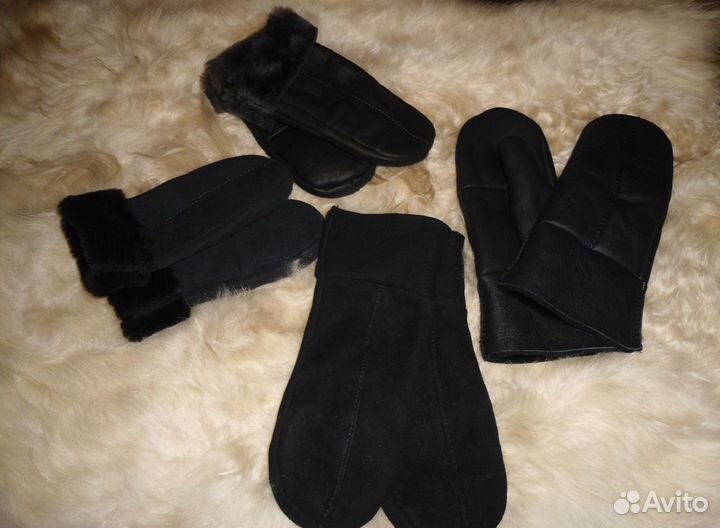 Новые Варежки мужские из натурального меха