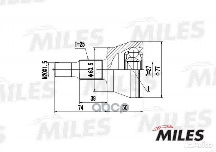 ШРУС наружный mercedes benz W169/W245 1.5-2.0 0