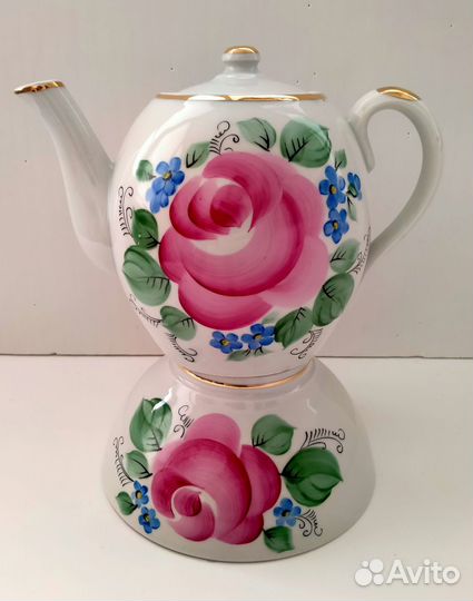 Чайник заварочный и большая пиала фарфор СССР