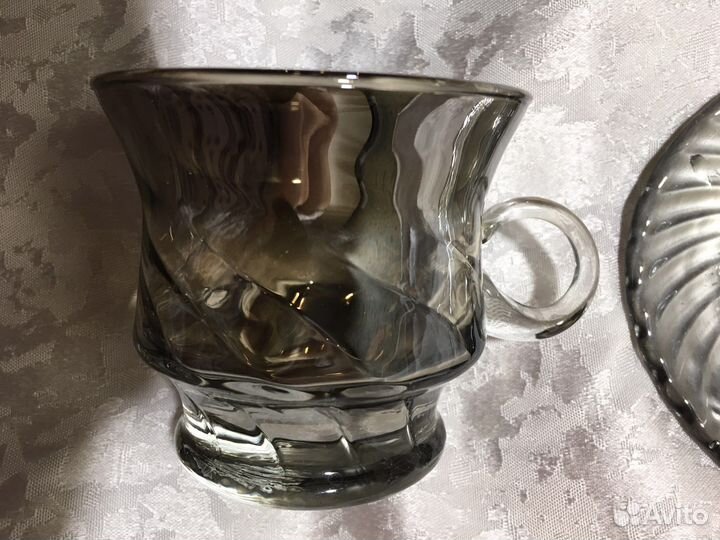 Чайно-кофейная пара времен СССР (из стекла)
