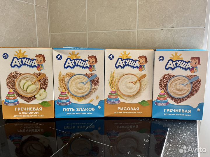 Каша агуша безмолочная и молочная