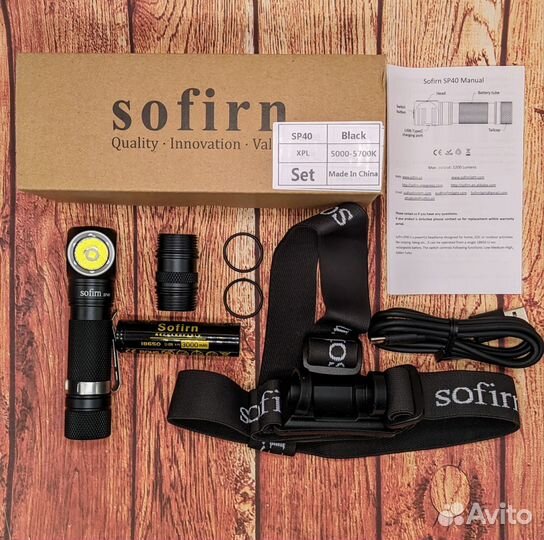 Налобный фонарь Sofirn SP40 + АКБ 3000mAh