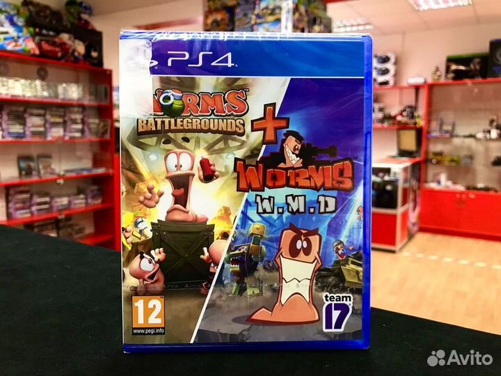 Диск PS4 Worms Battlegrounds + worms WMD (Новый)