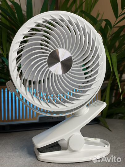 Вентилятор настольный мини на прищепке белый YS-22