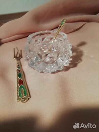 Ложка д/специй+вилка д/лимона СССР серебро