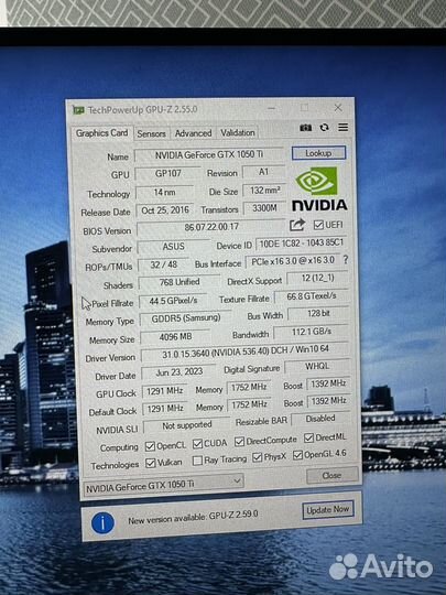 Видеокарта gtx 1050 ti 4gb