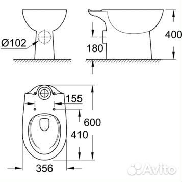 Унитаз Напольный grohe 39349000