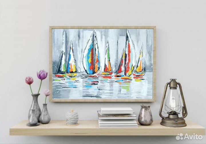 Картина Парусники акрилом