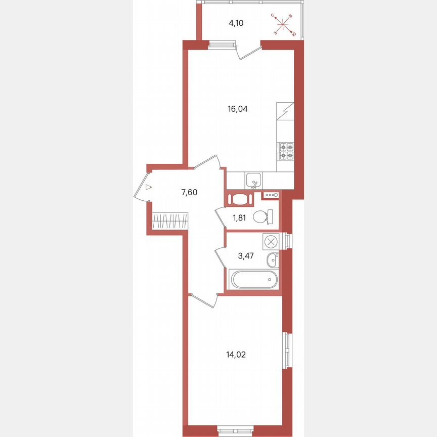1-к. квартира, 45 м², 8/11 эт.