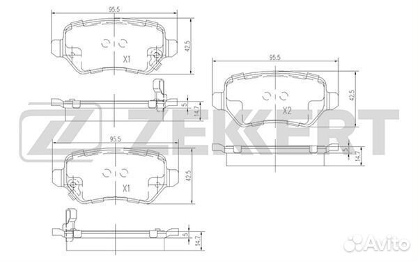 Колодки тормозные дисковые задние Opel Zafira A