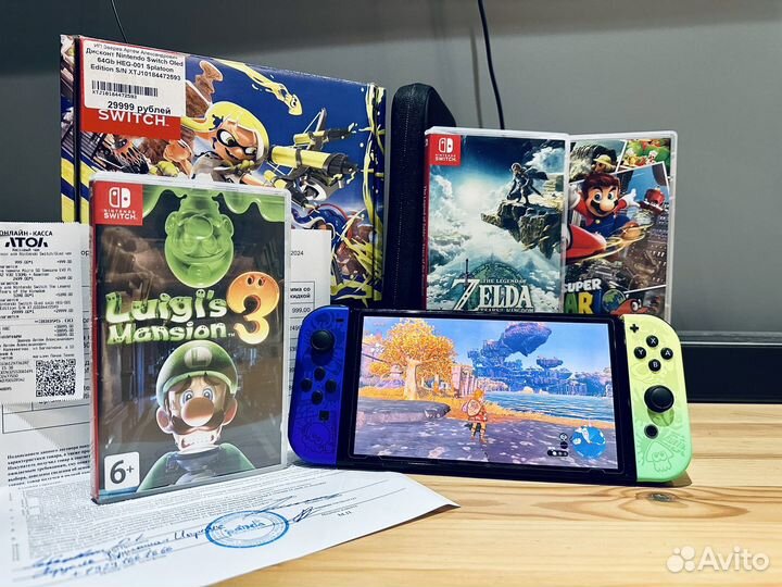 Nintendo switch oled / гарантия / новая / игры