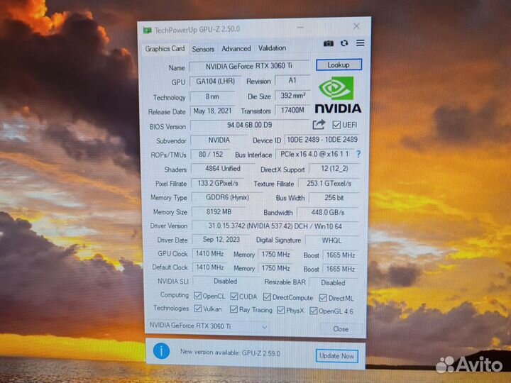Видеокарта RTX 3060ti