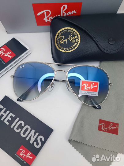 Очки ray ban aviator 3025 голубой