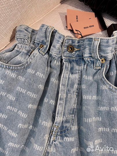 Джинсовые шорты miu miu