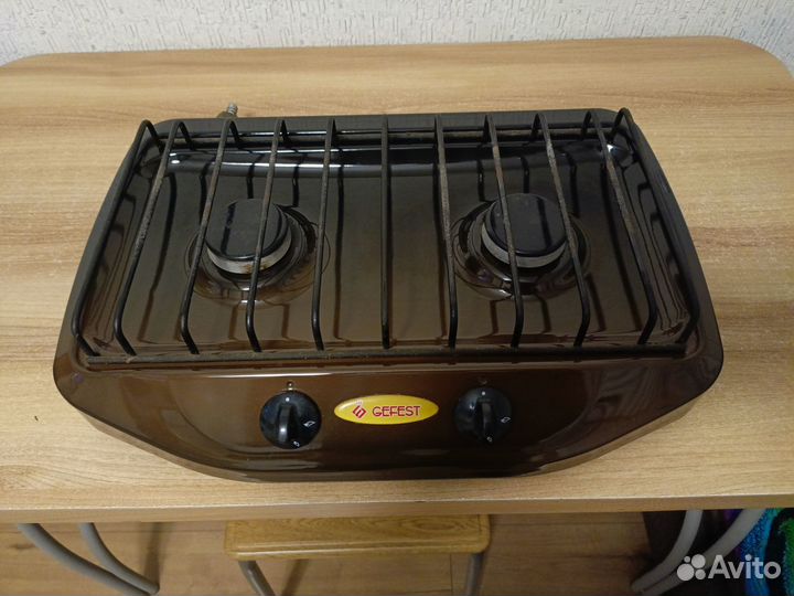 Настольная 2-х комфорочная газовая плита гефест