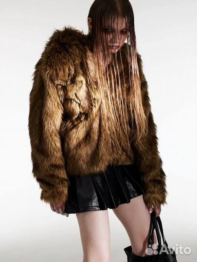 Бомбер night laboratory faux FUR jacket