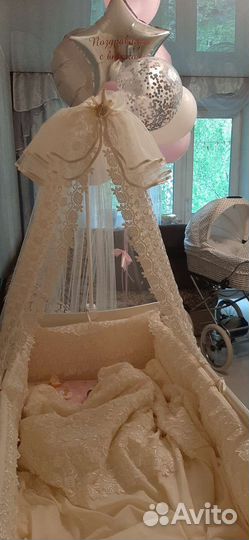 Комплект с балдахином в кроватку