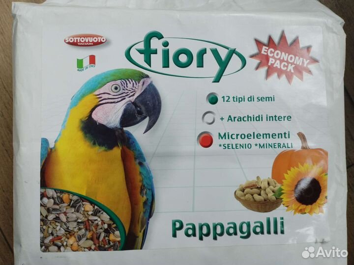 Fiory корм для крупных попугаев