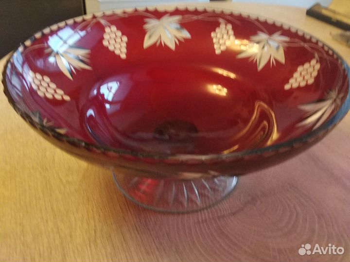 Хрусталь цветной - вазы для фруктов, салата