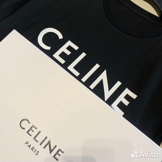 Черная футболка Celine женская