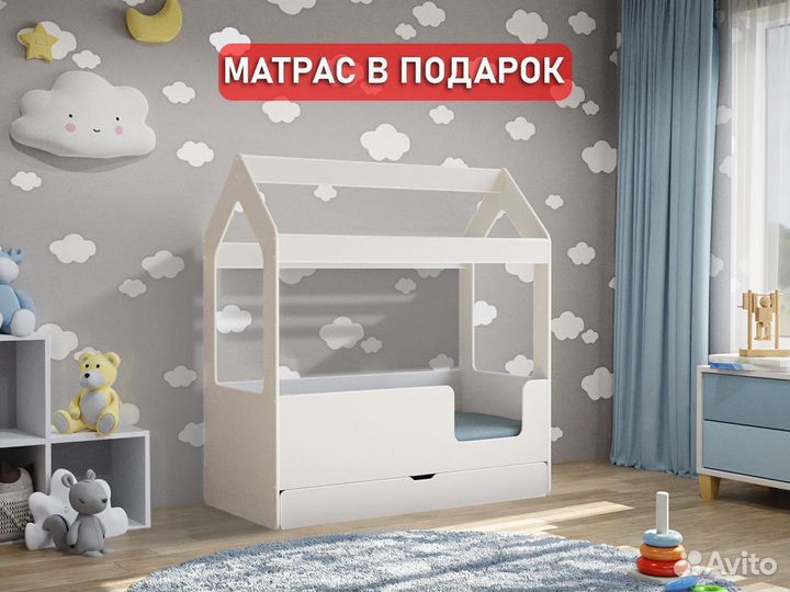 Детская кровать с матрасом в подарок 