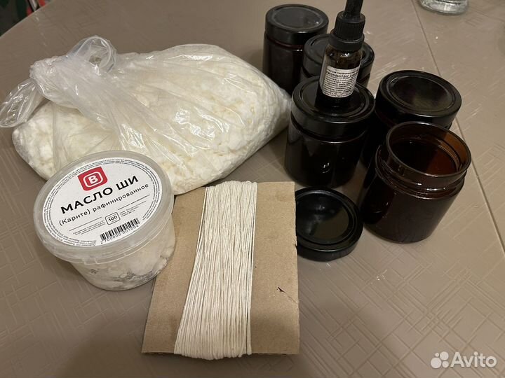 Набор для свечей, воск, баночки