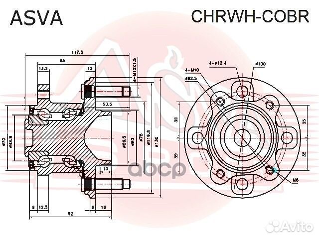 Ступица колеса зад прав/лев chrwhcobr asva