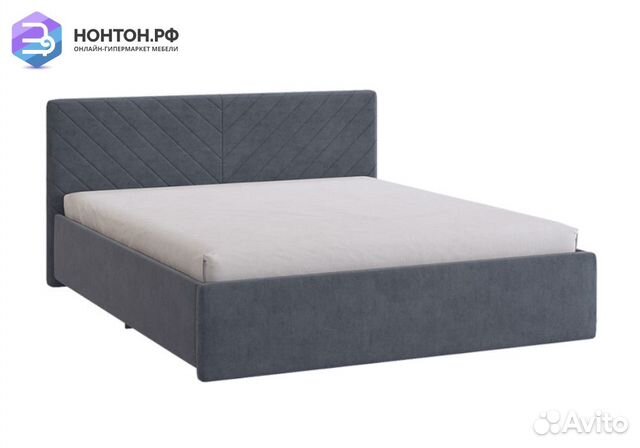 Кровать Сандра 2 1.6 м серо-синяя