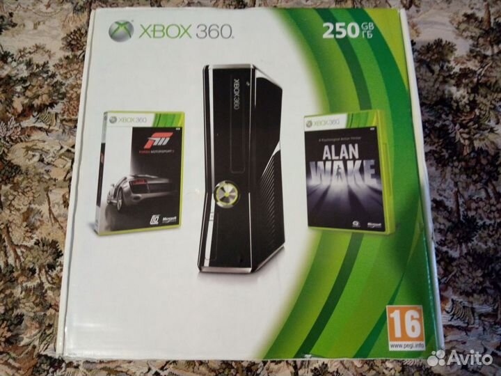 Xbox 360 360 slim 250гб с одним джойстиком +45игр