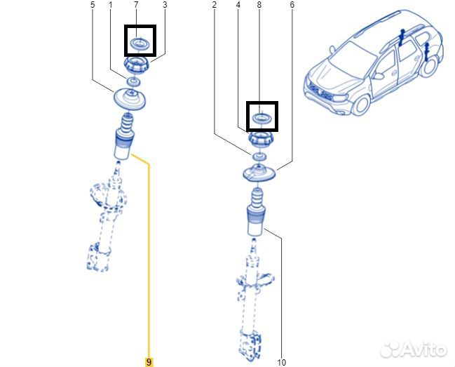 Опора стойки Renault Duster HJD K9K858 2021