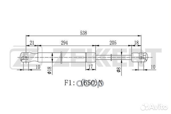 Пружина газовая багажника Skoda Superb (3T4) 08