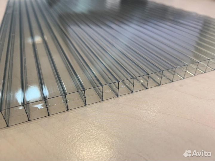 Поликарбонат сотовый, прозрачный, 4мм