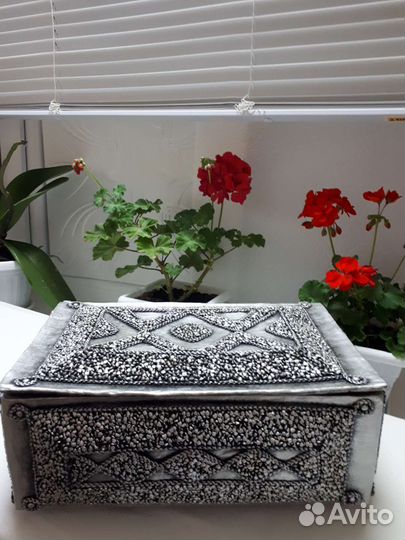 Шкатулка для украшений,ручная работа,плетеная