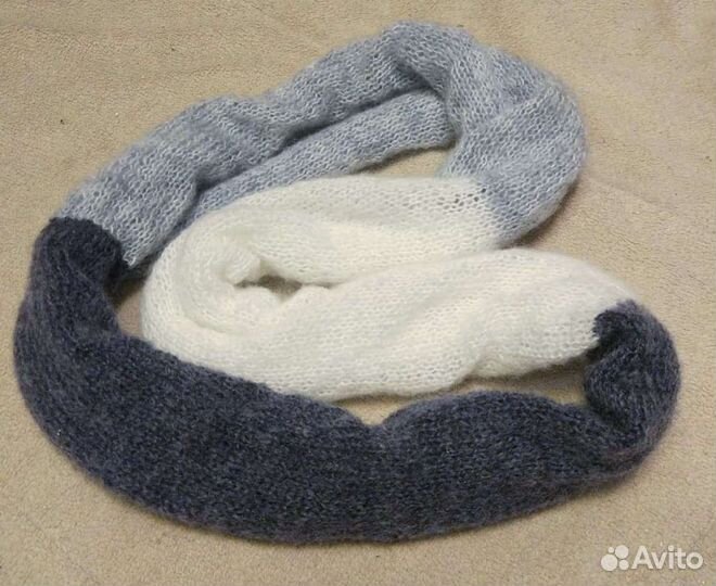 Вязаный вручную снуд разноцветный