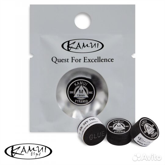 Наклейка для кия Kamui Pyramid Black 13мм Medium