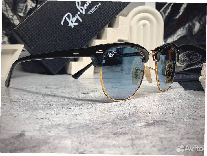 Очки Ray Ban Clubmaster золотые