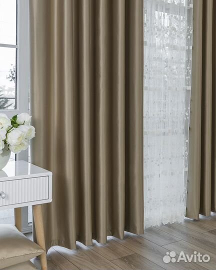 Комплект штор сатен Адора Английское золото