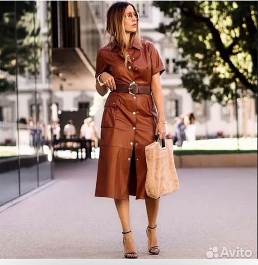 Кожаное платье zara