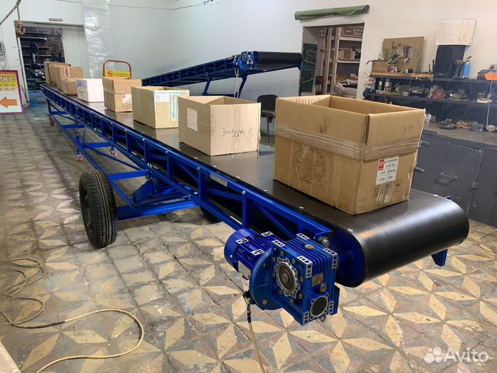 Конвейер с регулировкой угла наклона лебедкой