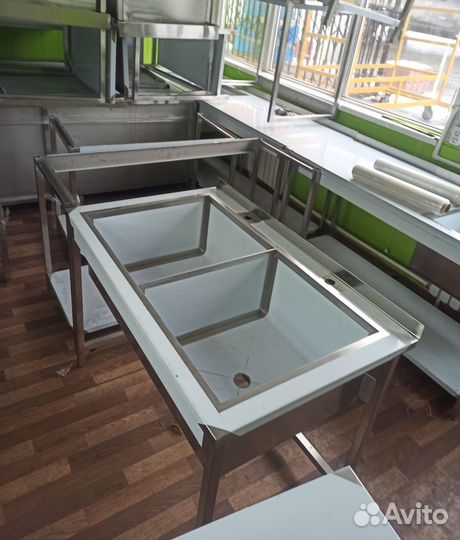 Мойка двухсекционная из нержавеющей стали