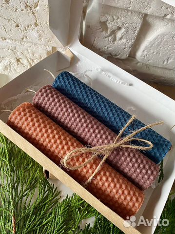 Набор: Свечи из вощины 3 штуки