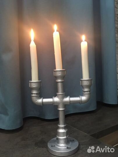Подсвечник канделябр лофт