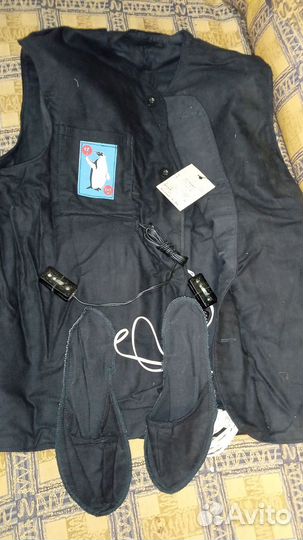 Комплект пингвин (жилет+тапочки)с подогревом