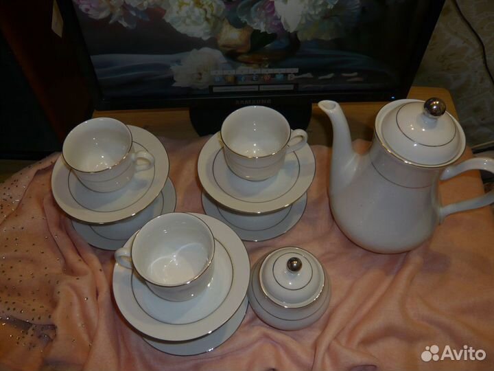 Чешский фарфоровый кофейный сервиз