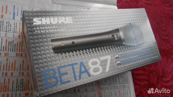 Вокальный конденсаторный микрофон shure beta-87 A