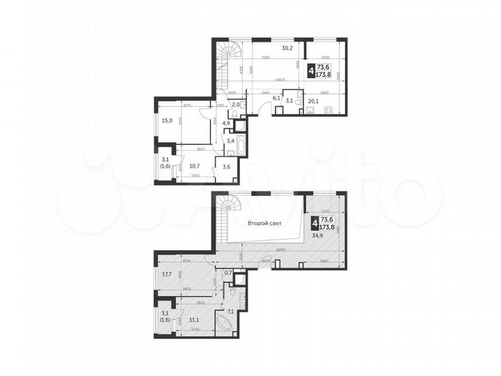 4-к. квартира, 173,8 м², 35/38 эт.