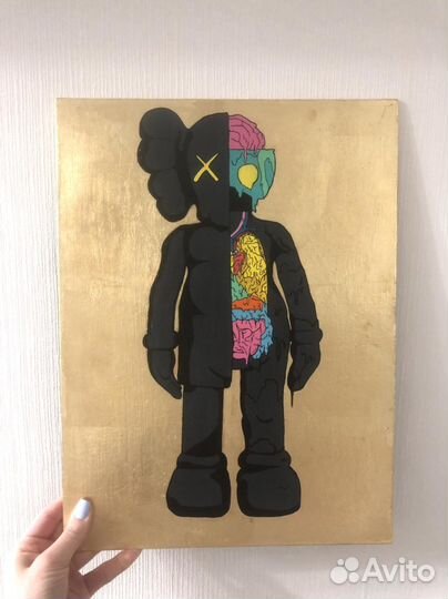 Картина акрилом kaws